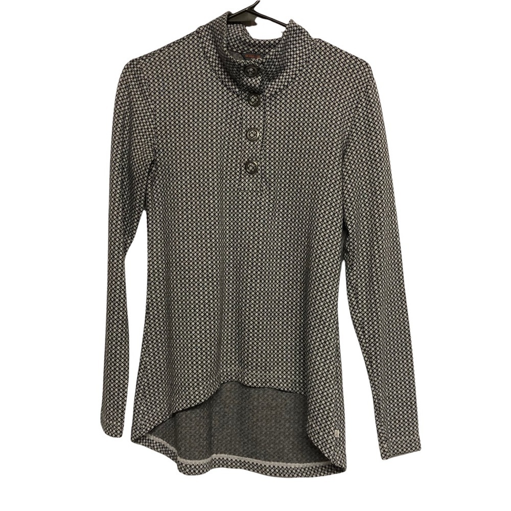 Merrell Black/White Indira‎ Snap Placket Long Sleeve Pullover Size Medium